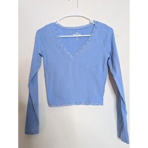 Hollister Baby Tee Lace Womens‎ Size Small Must Have Collection Long Sleeve Y2K
